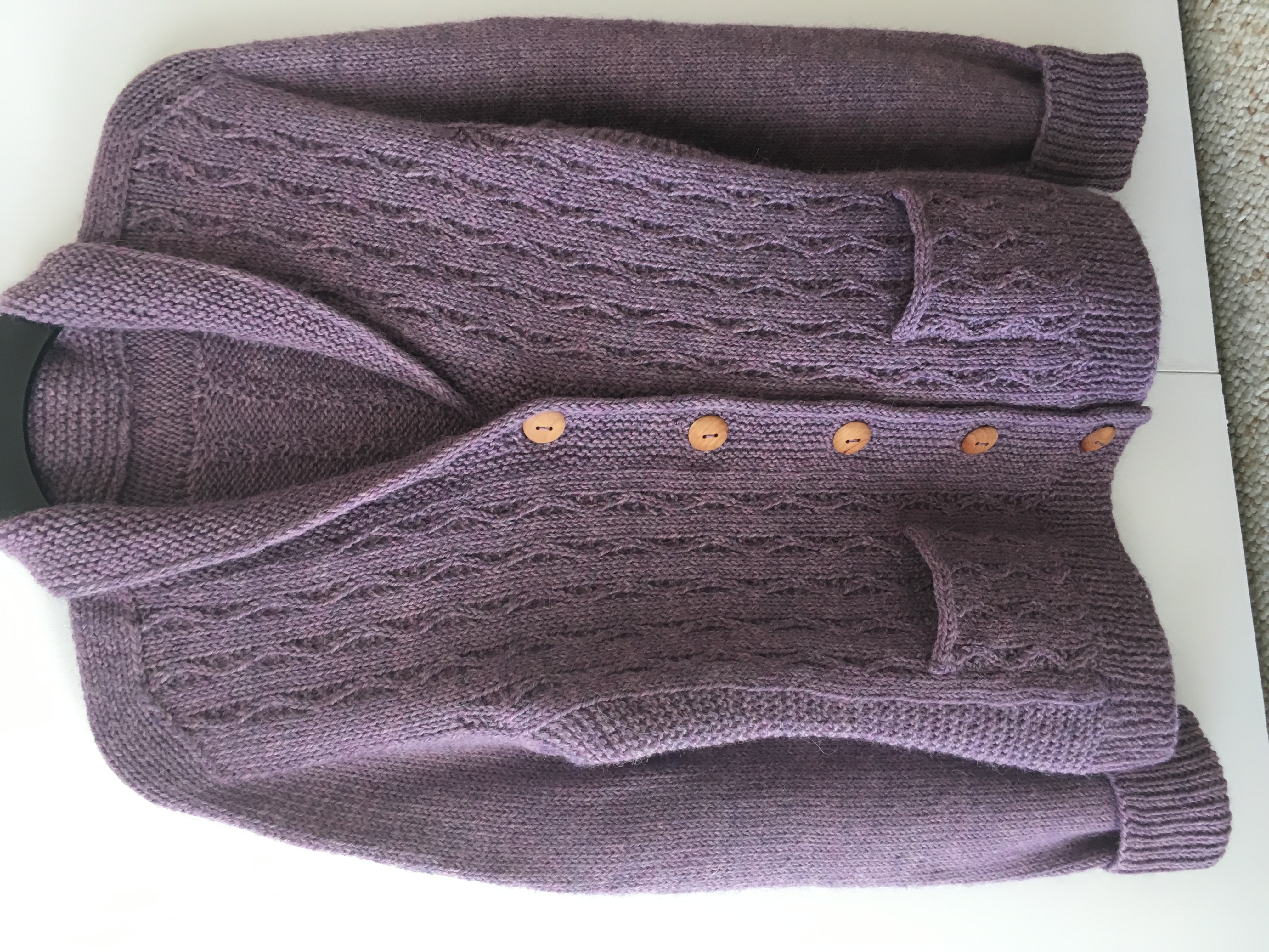 Saddle Shoulder Cabled Cardigan knitting project by Fran | LoveKnitting